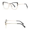 Techsuit - Anti-Blue Light Glasses Reflex PC (3156) - for Women, Cat Eye, Metal Frame, AC Lens - Gold/Black