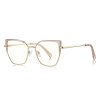 Techsuit - Anti-Blue Light Glasses Reflex PC (3156) - for Women, Cat Eye, Metal Frame, AC Lens - Gold/Pink