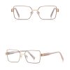 Techsuit - Anti-Blue Light Glasses Reflex PC (3160) - for Women, Rectangle, Metal Frame, AC Lens - Rose Gold