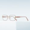 Techsuit - Anti-Blue Light Glasses Reflex PC (3160) - for Women, Rectangle, Metal Frame, AC Lens - Rose Gold