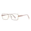 Techsuit - Anti-Blue Light Glasses Reflex PC (3160) - for Women, Rectangle, Metal Frame, AC Lens - Rose Gold