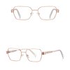 Techsuit - Anti-Blue Light Glasses Reflex PC (3161) - for Women, Rectangle, Metal Frame, AC Lens - Rose Gold/Transparent