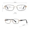 Techsuit - Anti-Blue Light Glasses Reflex PC (3163) - for Women, Rectangle, Metal Frame, AC Lens - Gold/Black