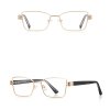 Techsuit - Anti-Blue Light Glasses Reflex PC (3171) - for Women, Rectangle, Metal Frame, AC Lens - Gold/Black