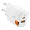 Spigen – Wall Charger Essential sieťová nabíjačka USB + USB-C 20W rýchle nabíjanie Quantum Boost – biela