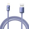 Baseus - Data Cable Crystal Shine (CAJY000105) - USB to Lightning, 2.4A, 2m, Nylon Braided - Purple