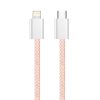 ColorWay – Data Cable dátový kábel USB-C → Apple Lightning PD 27W 3A nylonový 1 m – ružový