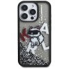 Karl Lagerfeld - Liquid Glitter Choupette Logo MagSafe (KLHCP16LLCHSCTDK) - iPhone 16 Pro - Black