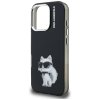 Karl Lagerfeld – IML Aquarelle Choupette Logo pevné puzdro pre iPhone 16 Pro Max – čierne