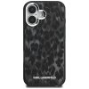 Karl Lagerfeld – IML Leopard Pattern MagSafe pevné puzdro pre iPhone 16 – čierne