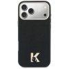Karl Lagerfeld – Hardcase Leather Khead Logo MagSafe kožené pevné puzdro pre iPhone 17 Pro Max – čierne