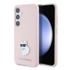Karl Lagerfeld - Silicone (KLHCS24SSMHCNPP) - Samsung Galaxy S24 - Pink Choupette Metal Pin