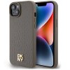 DKNY - Leather Pattern Metal Logo MagSafe (DKHMP14SPSHRPSW) - iPhone 14 - Brown