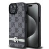 DKNY - Leather Checkered Mono Pattern & Printed Stripes (DKHCP15SPCPTSSK) - iPhone 15 - Black