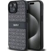 DKNY - Leather Mono Stripe & Metal Logo (DKHCP15SPRTHSLK) - iPhone 15 - Black