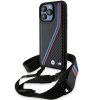 BMW - Leather M Edition Carbon Tricolor Lines & Strap (BMHCP15L23PSVTK) - iPhone 15 Pro - Black
