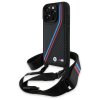 BMW - Leather M Edition Carbon Tricolor Lines & Strap (BMHCP16X23PSVTK) - iPhone 16 Pro Max - Black