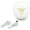 Guess - Wireless Earbuds Script Print (GUTWSA15HETH) - In-ear, Bluetooth, TWS, Small Round Design - White