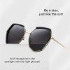 Techsuit - Sunglasses Polarized (9768) - Hexagonal, with UV Protection and Metal Frame - Black / Silver / Gray