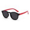 Techsuit - Sunglasses Polarised (8308-C14) - for Babies, Round Shape, with Strap - Black / Red