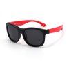 Techsuit - Sunglasses Polarised (8306-C14) - for Babies, Square Shape, with Strap - Black / Red