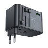 Acefast Multifunkčný cestovný adaptér do zásuvky Z1, 2xUSB-A, 3xUSB-C, GaN, 67W, US/EU/UK/AU (čierna)