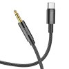 Hoco Adaptér zvukového kábla (UPA19) - USB Type-C na Jack 3,5 mm, 1 m - čierny