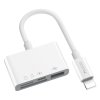 Čítačka a adaptér kariet (GS12) - Lightning na USB, Lightning, SD, MicroSD - biela