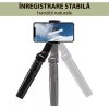 Selfie tyč (S610W) - Bluetooth diaľkové ovládanie, statívový držiak a gimbalový stabilizátor - čierna