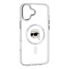 Karl Lagerfeld IML MagSafe kryt na iPhone 16 (KLHMP16SHLSKIH) - biela kovová Karl hlava