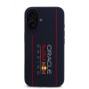 Red Bull Racing silikónový kryt s MagSafe a vertikálnym logom na iPhone 16 (RBHMP16S24SIOLRV) - tmavomodrý