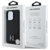 Karl Lagerfeld silikónový kryt s MagSafe na iPhone 16 Pro (KLHMP16LSCMKMPCK) - Shadow Metal Initial (čierny)