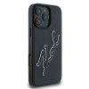 Karl Lagerfeld 3D Design kryt na iPhone 16 Pro (KLHCP16L3DRKSDLK) - Rubber Signature