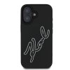 Karl Lagerfeld 3D Design kryt na iPhone 16 (KLHCP16S3DRKSDLK) - Rubber Signature