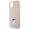 Karl Lagerfeld silikónový kryt na iPhone 15 Plus (KLHCP15MSMHCNPP) - ružový Choupette Metal Pin