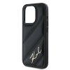 Karl Lagerfeld Diagonal Quilted Script kryt na iPhone 15 Pro Max (KLHCP15XPQDSMGK) - čierny