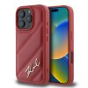 Karl Lagerfeld Diagonal Quilted Script kryt na iPhone 16 Pro (KLHCP16LPQDSMGR) - červený