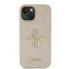 Guess Glitter Script Big 4G kryt na iPhone 15 (GUHCP15SHG4SGD) - zlatý