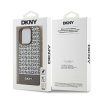DKNY kožený kryt na iPhone 15 Pro s potlačeným vzorom a kovovým logom a MagSafe (DKHMP15LPSOSPW) - hnedý