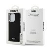 DKNY pevný silikónový kryt na iPhone 15 Pro s malým kovovým logom a MagSafe (DKHMP15LSMCHLK) - čierny
