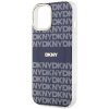 DKNY pevný kryt na iPhone 15 s monovzorom a pruhmi a MagSafe (DKHMP15SHRHSEB) - modrý