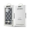 DKNY pevný kryt na iPhone 15 Plus s šachovnicovým monovzorom a potlačenými pruhmi a MagSafe (DKHMP15MHCPTSK) - čierny
