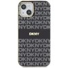 DKNY pevný kryt na iPhone 15 Plus s monovzorom a pruhmi a MagSafe (DKHMP15MHRHSEK) - čierny