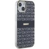 DKNY pevný kryt na iPhone 15 s monovzorom a pruhmi a MagSafe (DKHMP15SHRHSEK) - čierny
