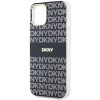 DKNY pevný kryt na iPhone 15 s monovzorom a pruhmi a MagSafe (DKHMP15SHRHSEK) - čierny