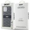 DKNY pevný kryt na iPhone 15 s monovzorom a pruhmi a MagSafe (DKHMP15SHRHSEK) - čierny