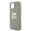DKNY pevný kryt na iPhone 15 Plus s remienkom na zápästie a logom (DKHCP15MPBSWSE) - béžový