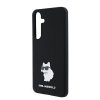 Karl Lagerfeld Silicone (KLHCS24MSMHCNPK) kryt na Samsung Galaxy S24 Plus – Choupette kovový odznak