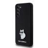 Karl Lagerfeld Silicone (KLHCS23MSMHCNPK) kryt na Samsung Galaxy S23 Plus – Choupette kovový odznak