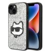 Karl Lagerfeld Hardcase Glitter (KLHCP14MG2CPS) kryt na iPhone 14 Plus – Strieborný Choupette Patch